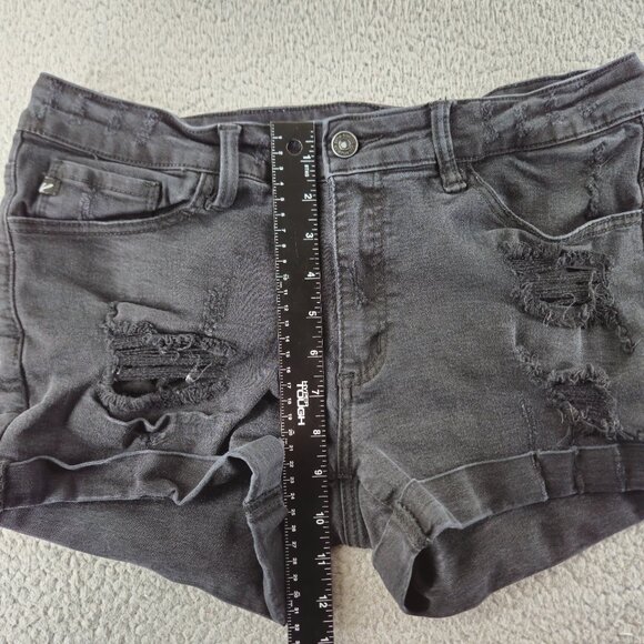 KanCan Shorts Womens 30 Distressed Denim Mid Rise Rolled Hem Casual Summer - Picture 9 of 16
